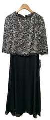 Alex Evenings Women's 3/4 Sleeve Stretch Lace Bodice Mock One Piece Gown Size 6P