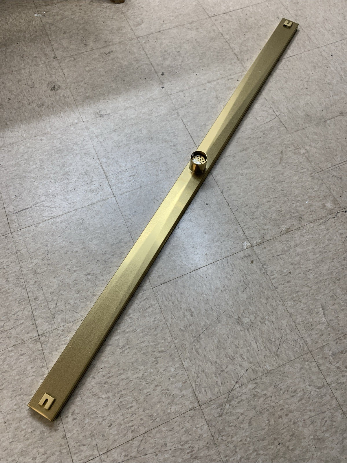 SaniteModar Linear Gold Shower Drain - 60 inch with 2 in 1 Tile Insert Panel
