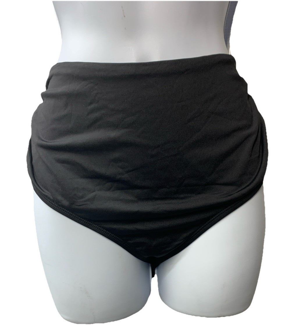 Anne Cole Womens Black Convertible High Waisted Bottoms Size Large Underwear