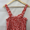 GRACE KARIN Women's Summer Floral Boho Dress Square Neck Strapped Swing Red (L)