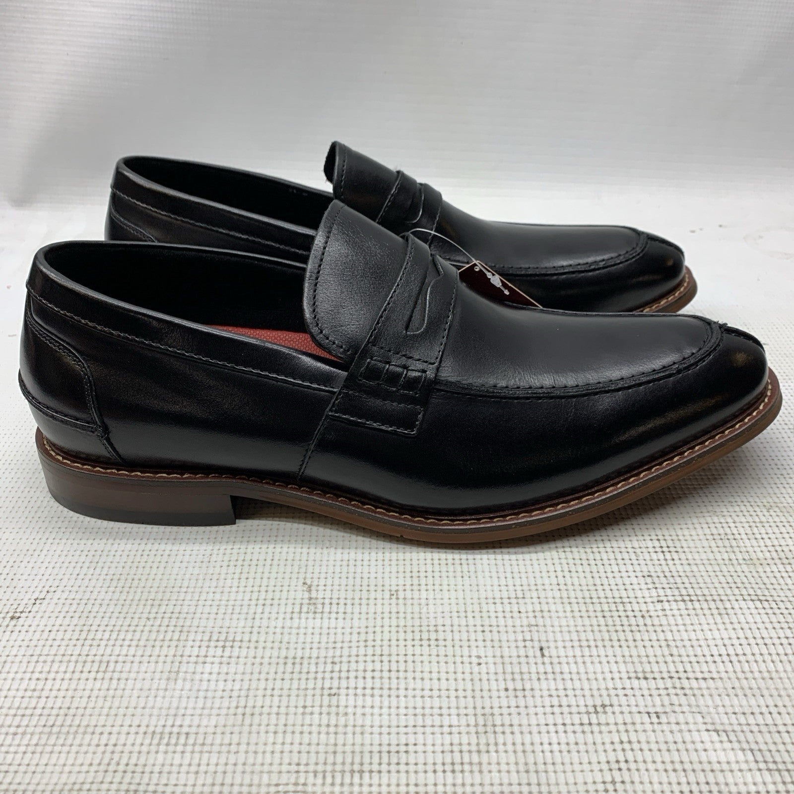 Stacy Adams Marlowe 25550 Shoes Men 12W Black Moc Toe Loafers Leather Slip On