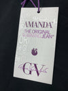 Gloria Vanderbilt Black Denim AMANDA Straight Leg Cotton Blend Size 4 Long Pants