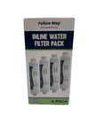 Future Way INLINE Water Filter Reduces Odors Sediments for RVs, Campers - 4-Pack