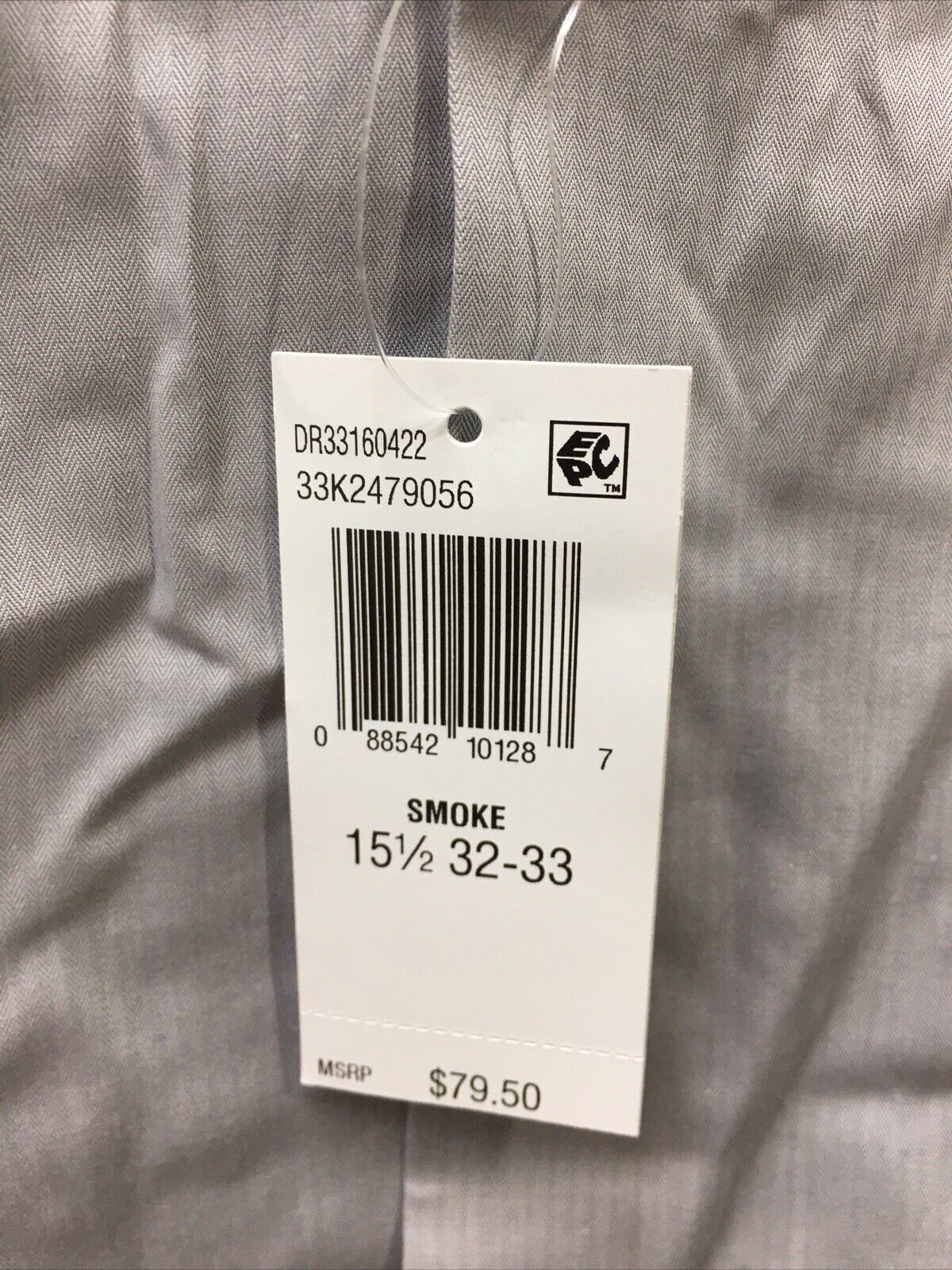 Calvin Klein Men's Slim-Fit Gray Performance Button Dress Shirt 15 1/2 32-33 M