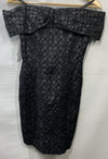 Donna Morgan Women's Cute Mini Cocktail Dress Black Size 6 Raised Floral Print