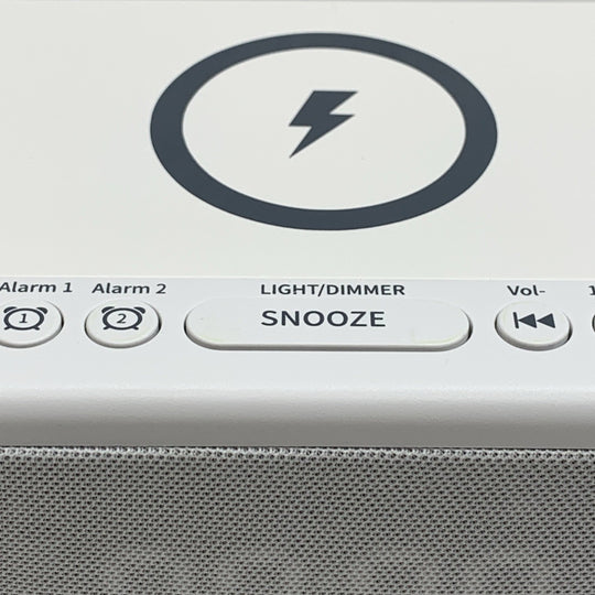 Alarm Clock Speaker Wireless Charger, Digital Alarm Clocks Bedrooms Bluetooth