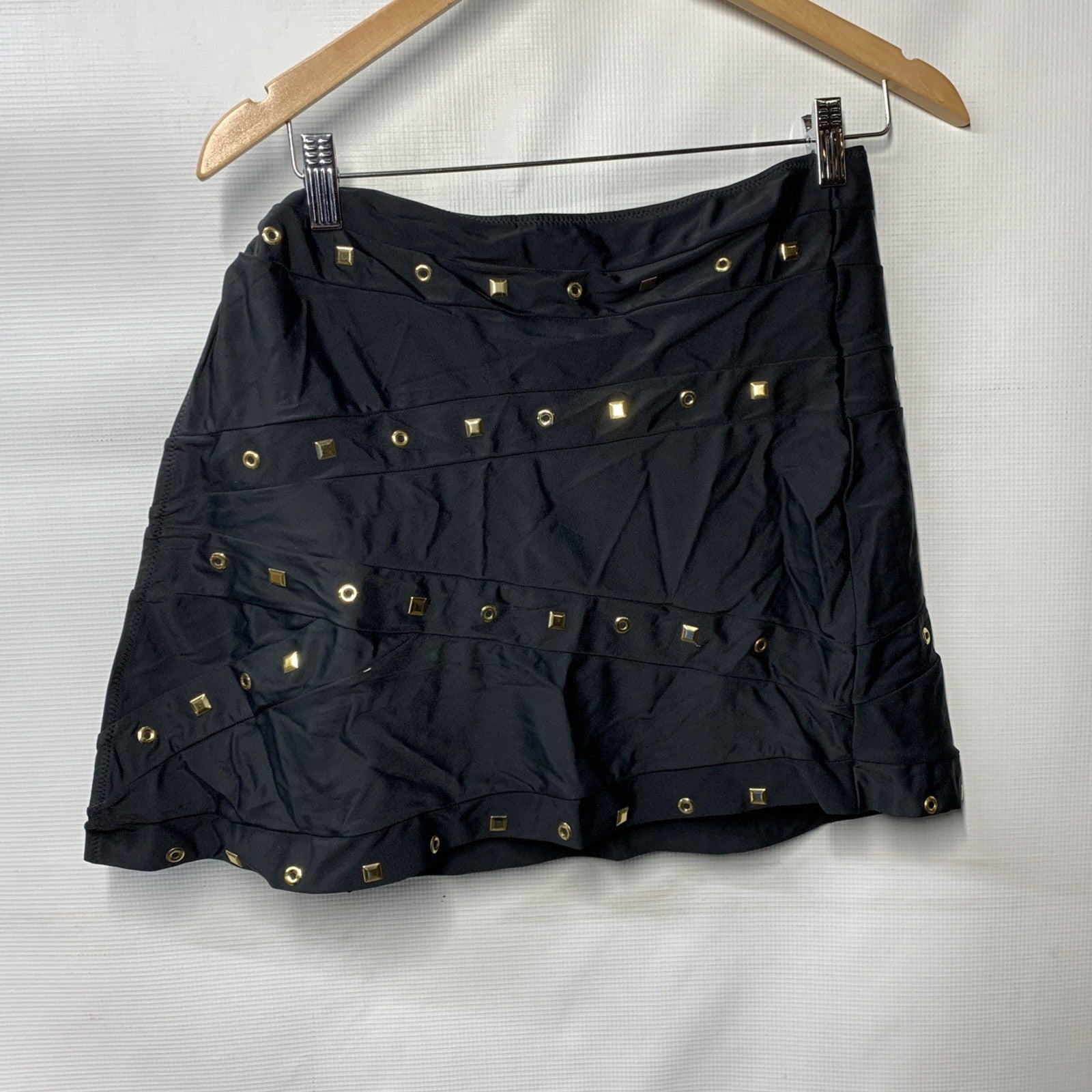 Nasty Gal Ring Studded Underwire Beach Three- piece Bikini Set Black Size 6