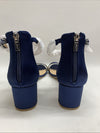 BADGLEY MISCHKA Jewel Catalina Navy Ankle Strap Block Heel Sandal JW4014 Size 11