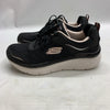 Skechers D'Lux Walker Infinite Motion Women's Sneaker Black Lace-up Shoes Size 9