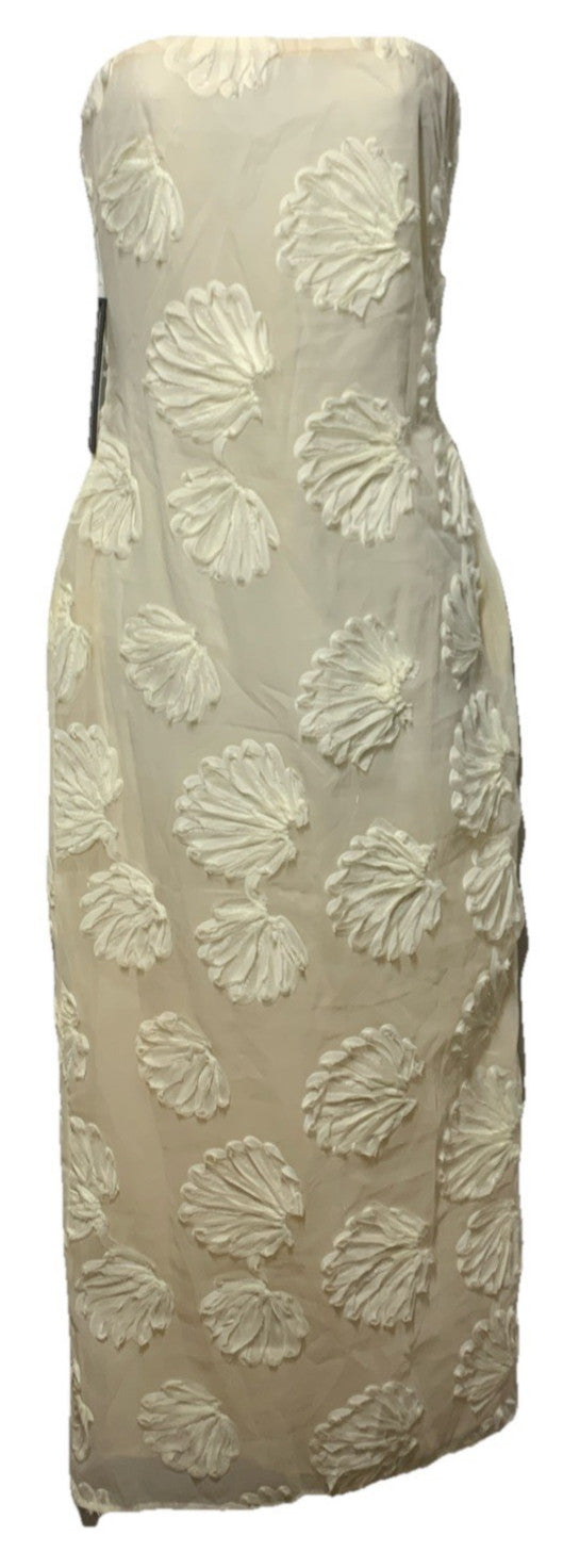 White Fox Paradise Cove Strapless Maxi Dress Cocktail Party Cream Back Zip XS