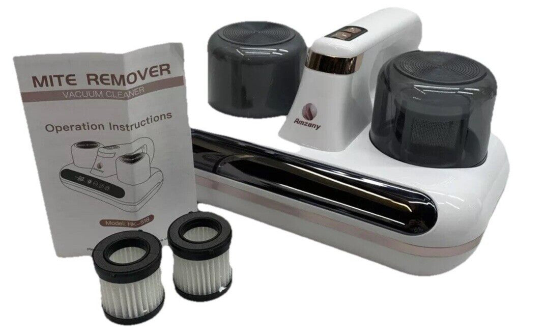 Wireless Mattress Cleaner with LED Display, Portable Handheld Bed Vacuum White