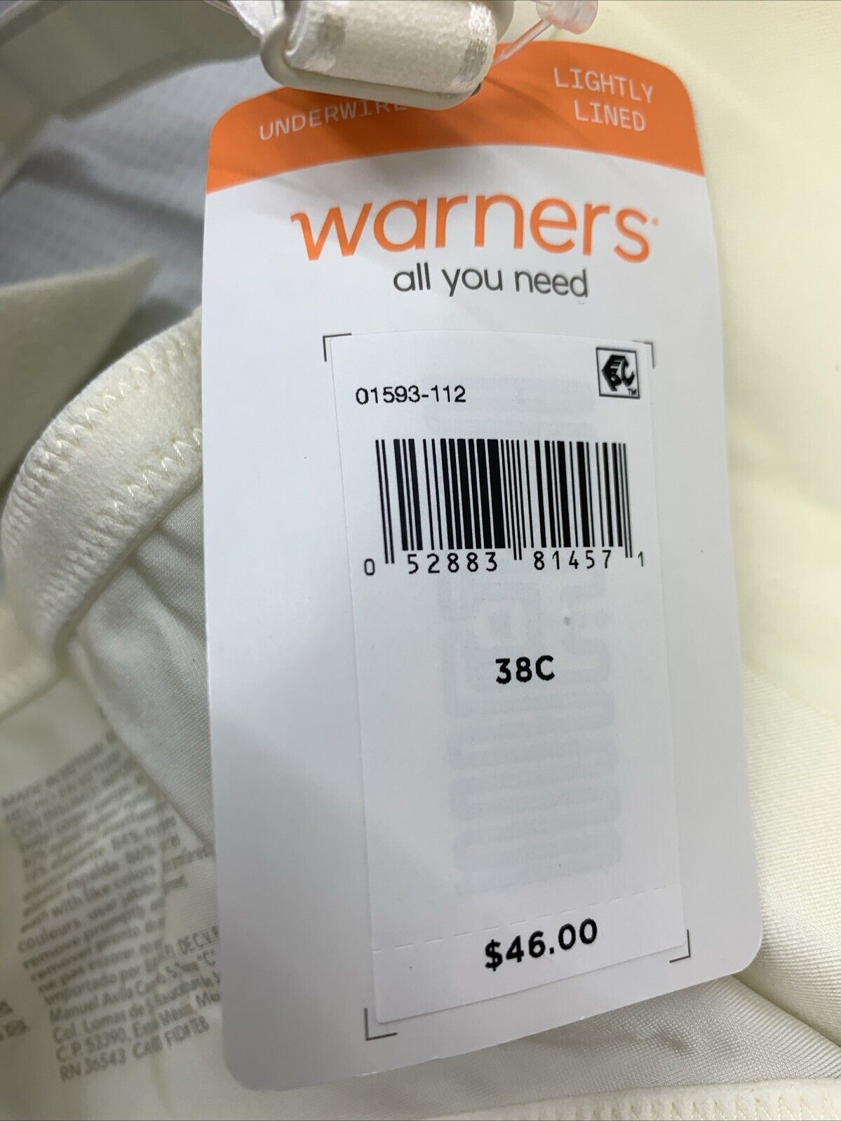 Warner's Women's This Is Not A Bra Cushioned Underwire T-Shirt Bra - Size 38C