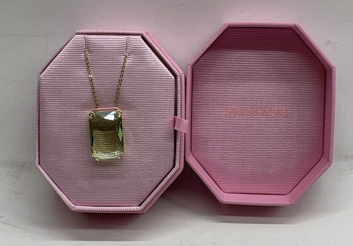 SWAROVSKI Gold Chain Green Crystal Pendant Matrix Necklace Jewelry for Gift