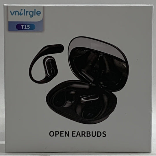 Open Ear T15 Headphones Earbuds wireless - 5.4 Bluetooth Ear Buds Type C Black