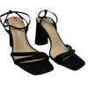SAM EDELMAN Women's Size 9.5 Kia Sculptural Heel Ankle Strap Sandals Black Suede