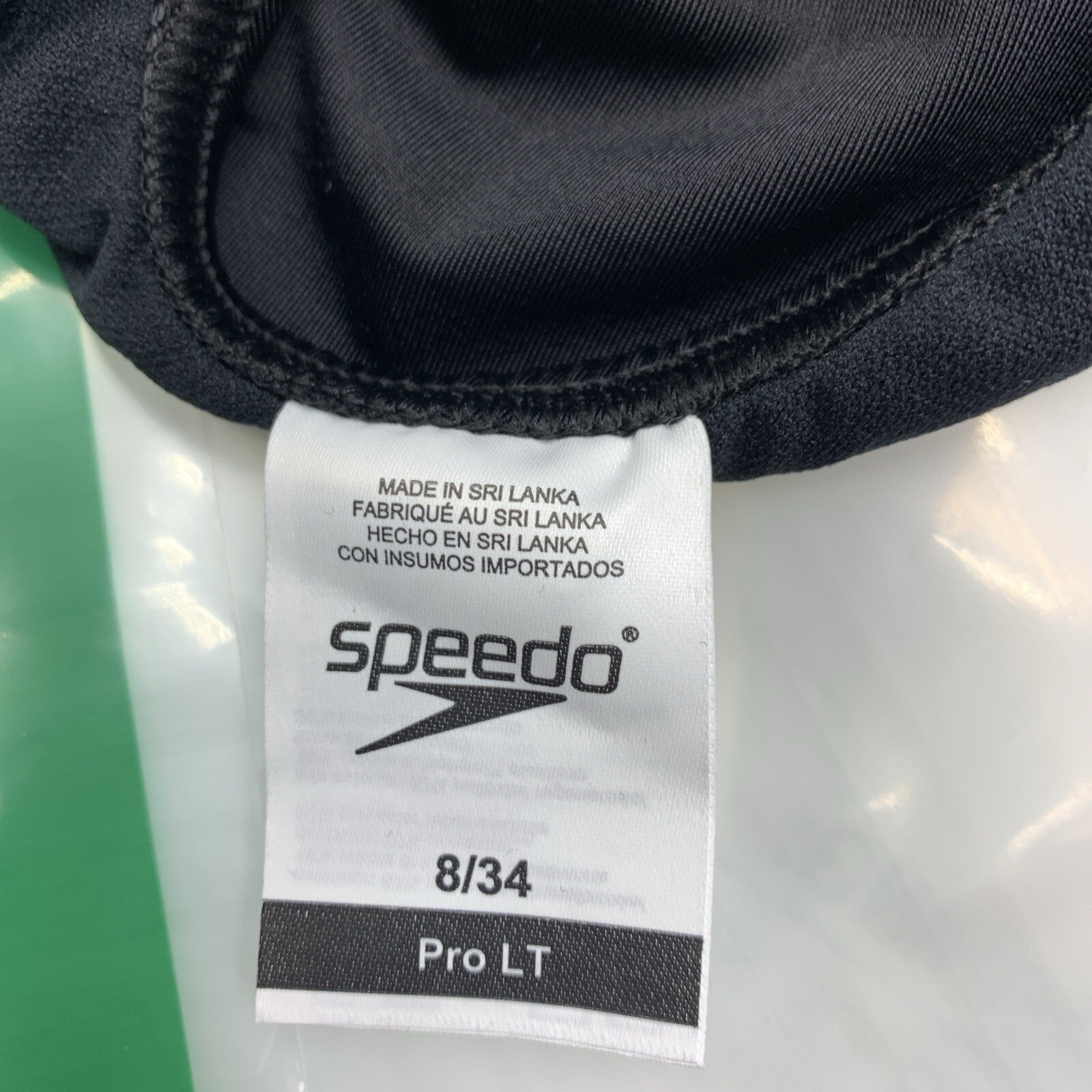 Speedo Womens One-Piece Swimsuit Black Size 8/34 F PRO-LT Swimwear Solid Pull On