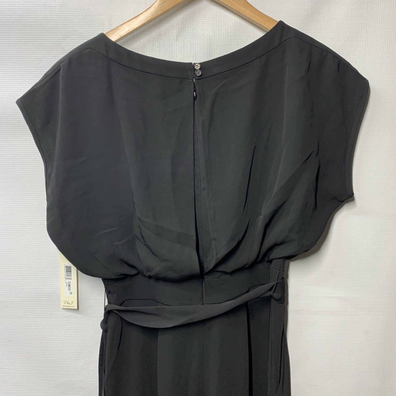 Eliza J Women's Cap Short Sleeve Wide Leg Jumpsuit Black Size 0 Formal Business