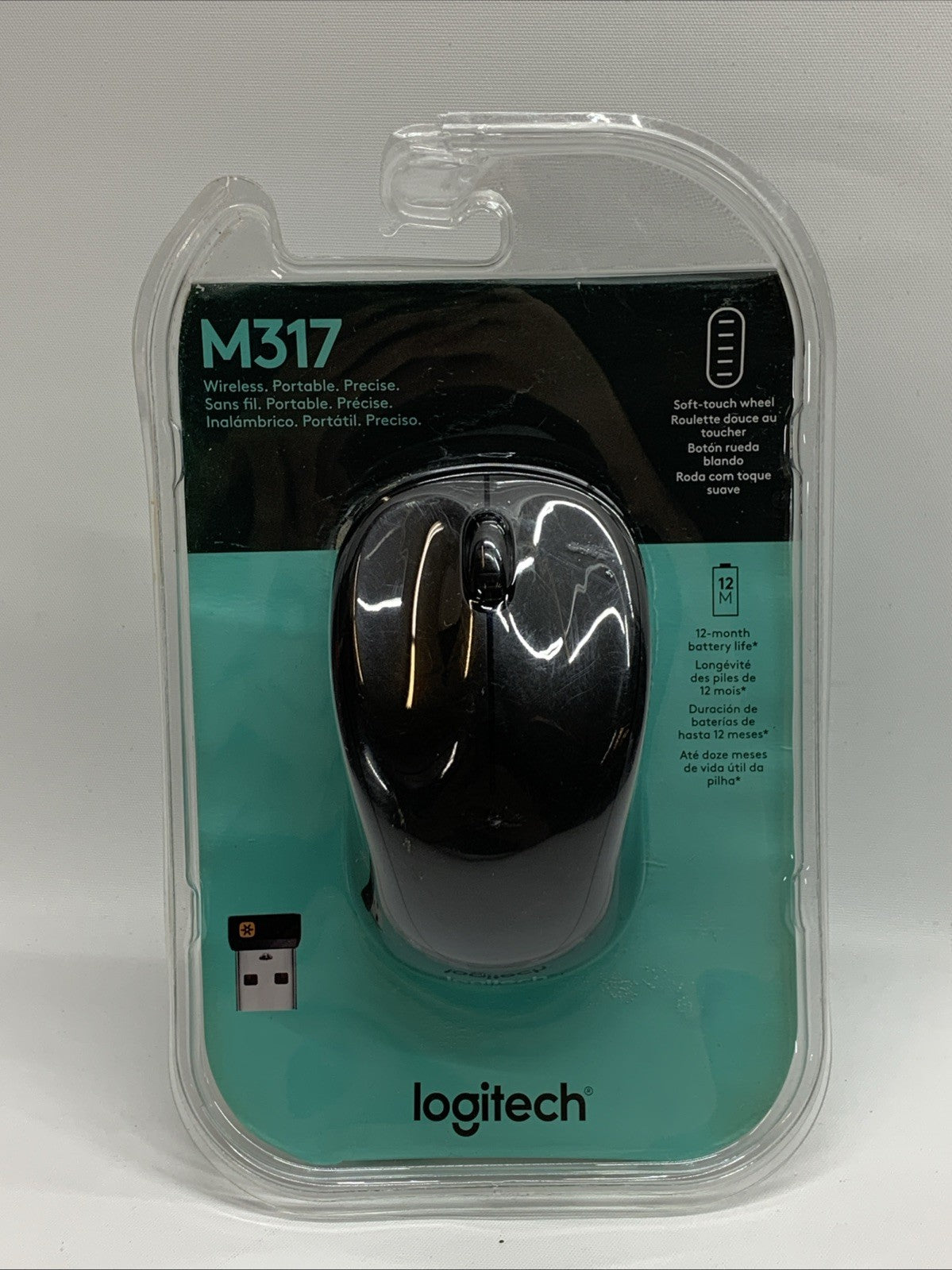 Logitech Wireless Optical Mouse 1000 DPI 2.4 GHz with Nano Receiver M317 - Black