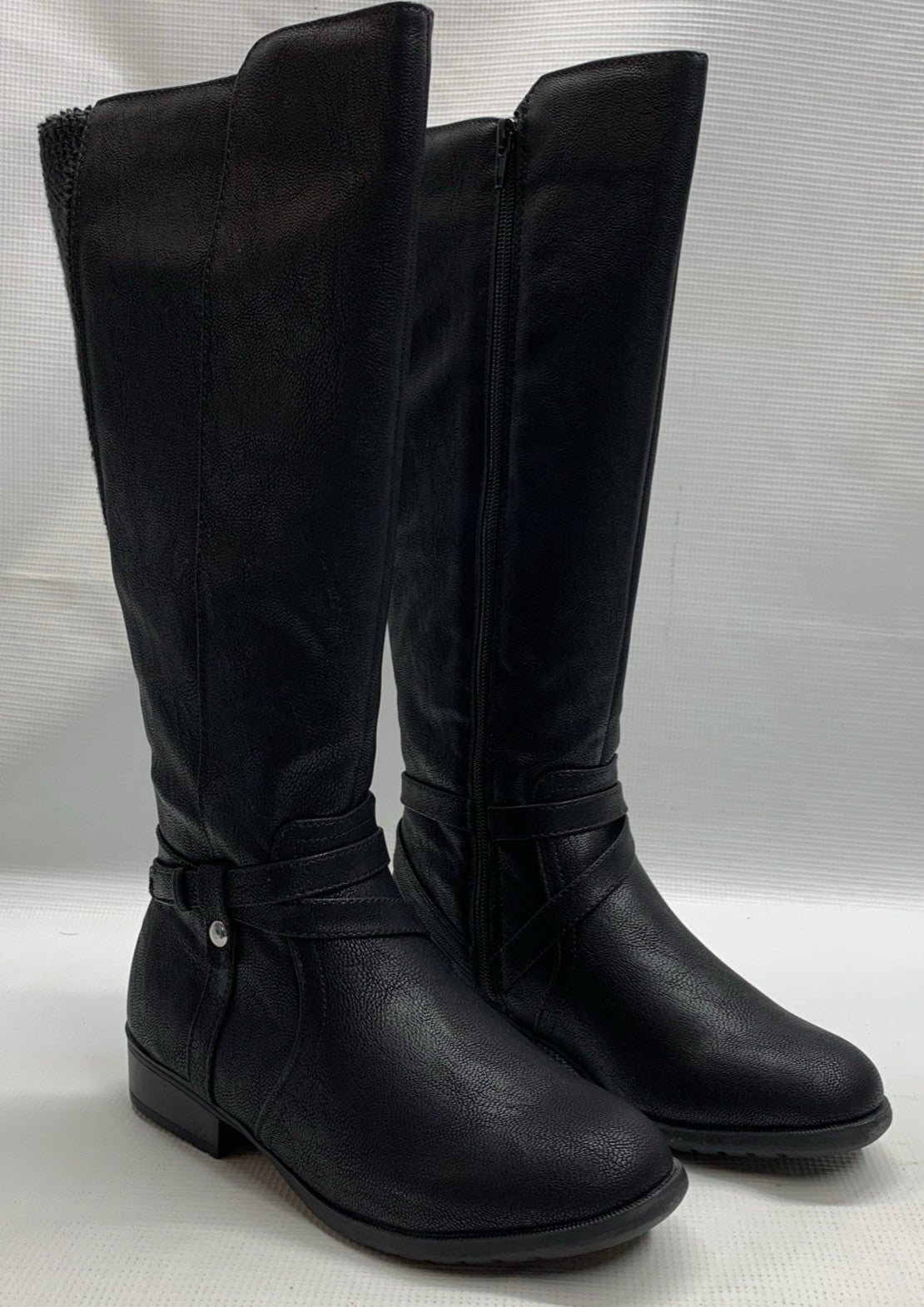 LifeStride Xtrovert-WC Women's Size 6.5 WC Black Leather Zipper Knee High Boots