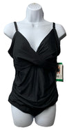 DKNY DIZMS559 Sport Women's One-piece Swimsuit Fully Lined Black Color Size XL