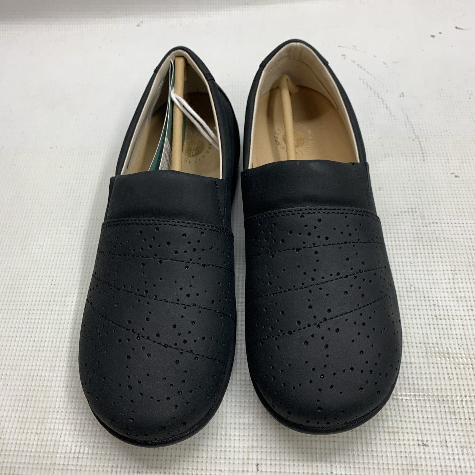 Revitalign Womens Size 9.5 Ridgeway Picasso Black Leather Slip On Comfort Shoe
