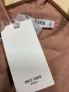 GRACE KARIN Linen Dress Tie Front Button Up Collared Short Sleeve M Short Sleeve