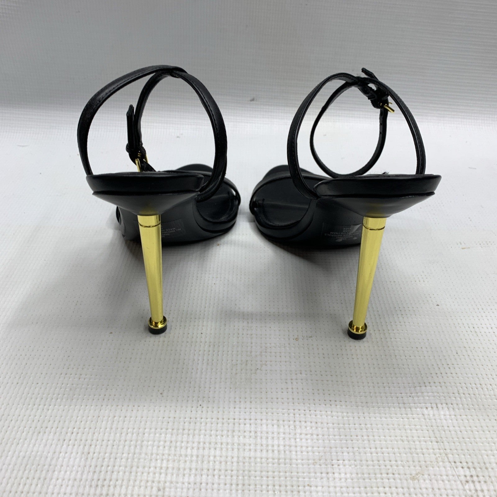 Nine West Womens Reina Black Faux Leather Heels Sandal WNREINA3 Shoes Size 9M