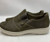 Clarks Womens Caroline Grace Shoes Olive Suede Size 8.5M Round-toe Comfort Flats