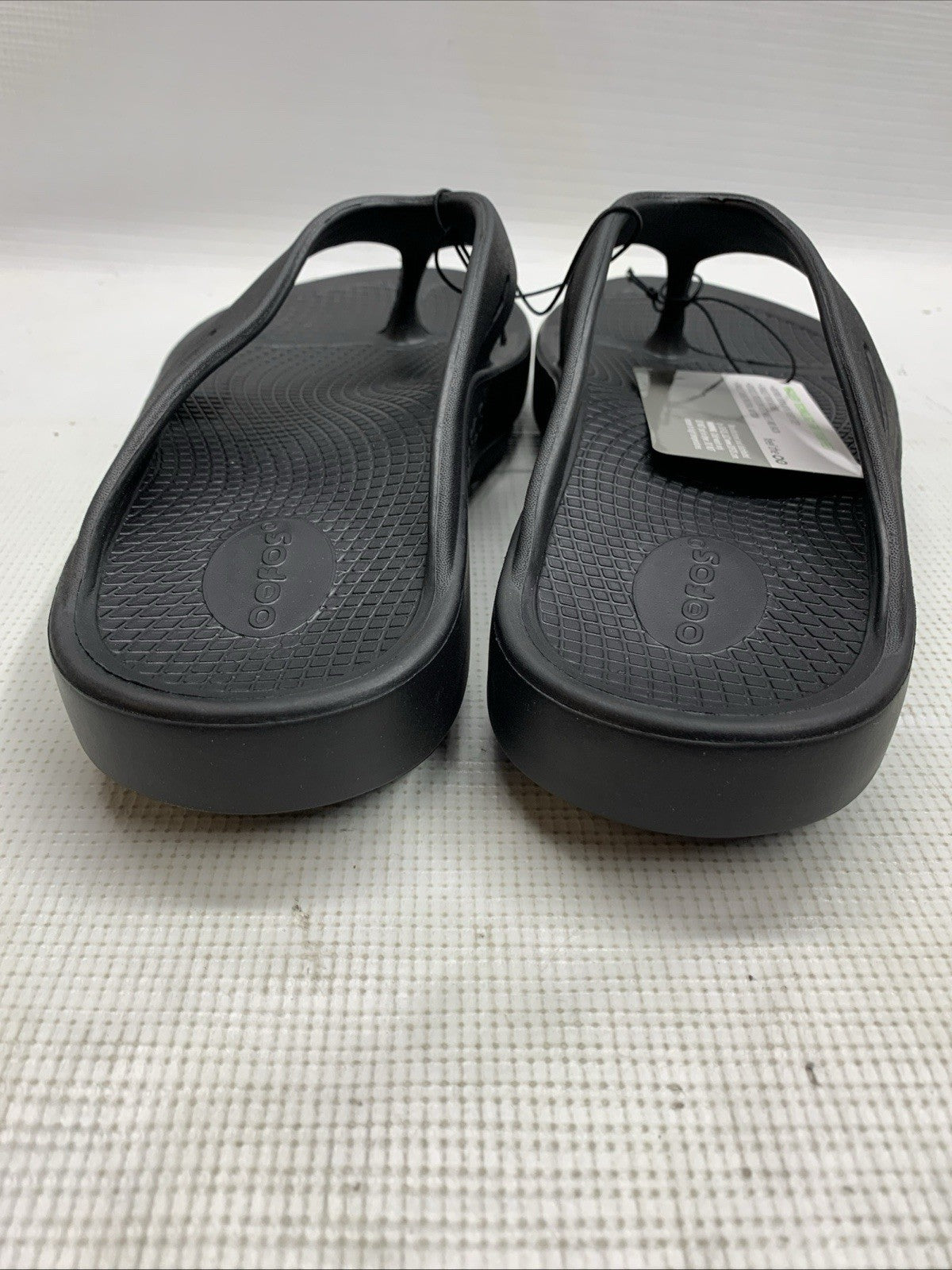 OOFOS OOmega Women's Thong Sandal Black 100% Original Size 11 Slip-on Footwear