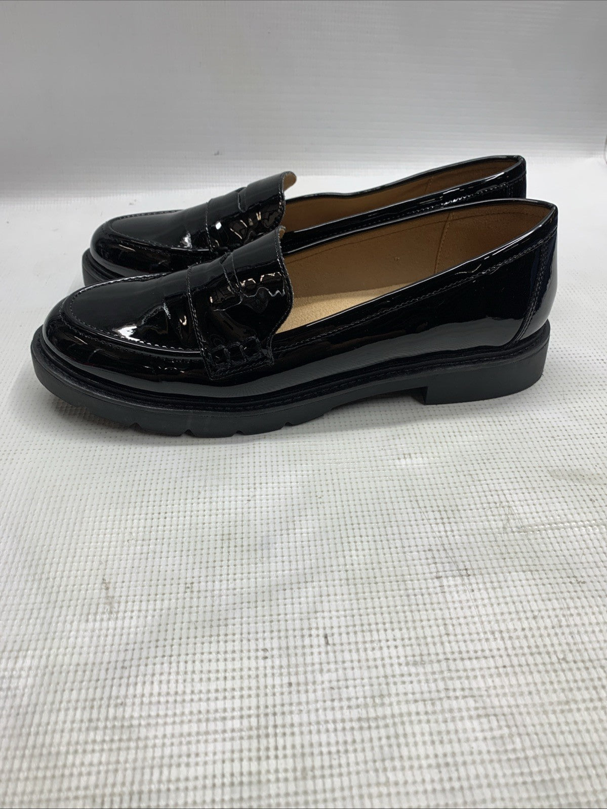 Rockport Kacey Penny Loafer Shoes Black Patent Leather US Womens 8.5 Pull-On