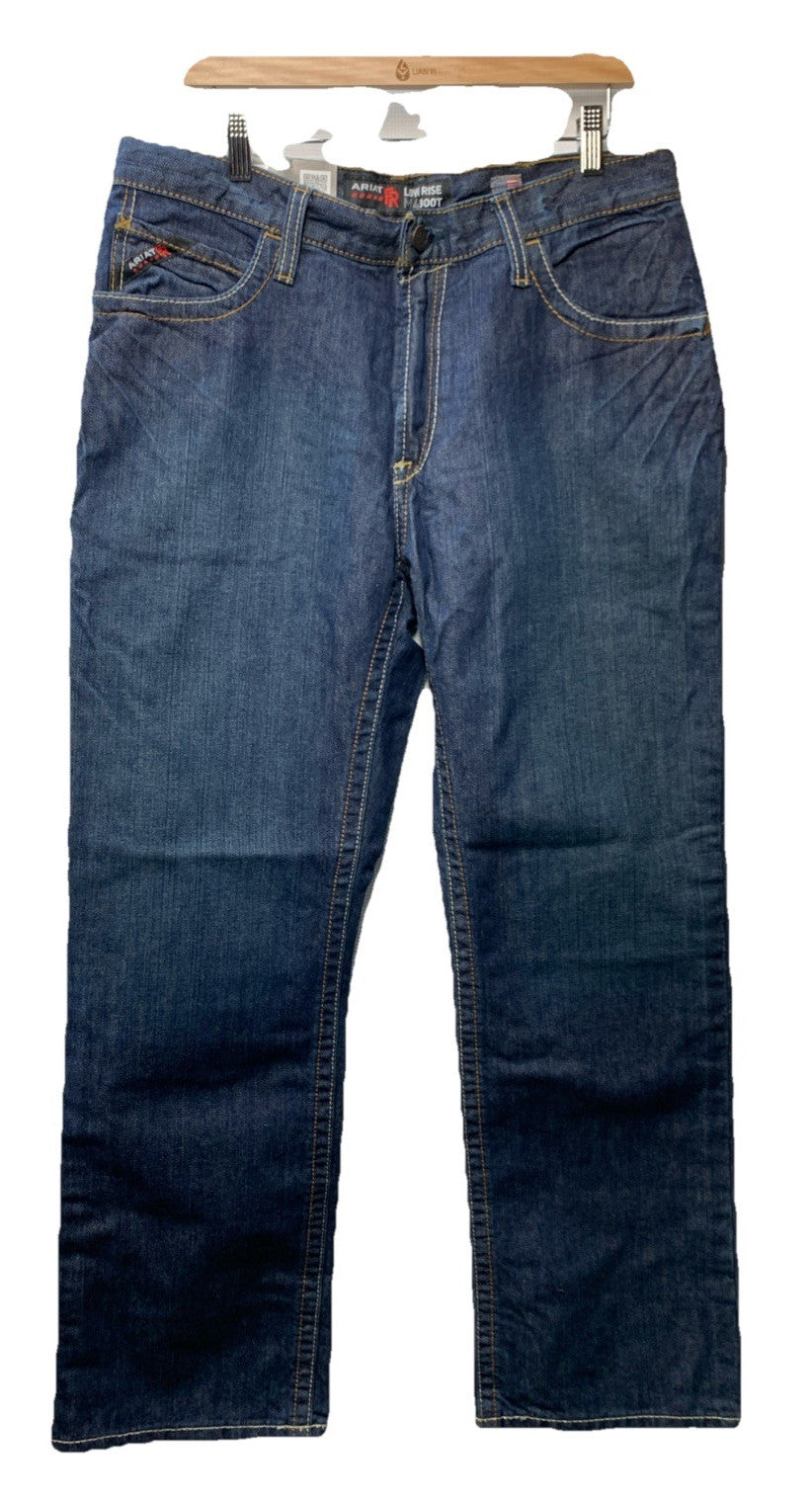 Ariat Men's FR M4 Relaxed Basic Low Rise Boot Cut Jean 10012555 Size 34x32 Pants