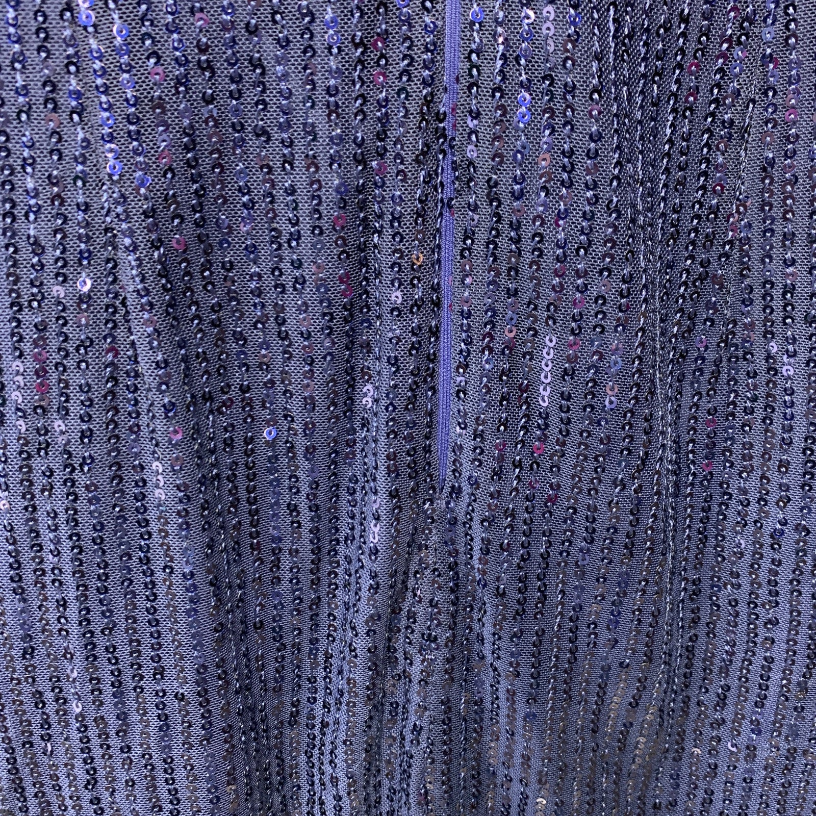 Grace Karin Sparkly Sequin Faux Wrap Short Sleeve Dress V-Neck Navy Size Small