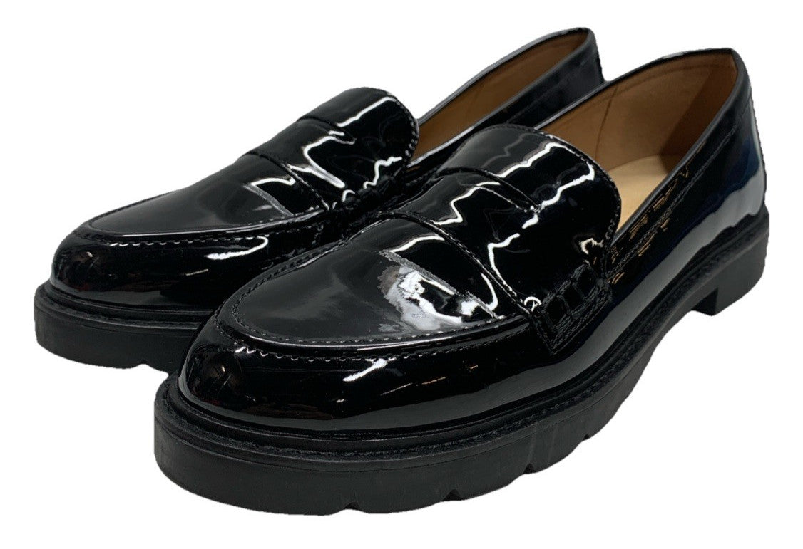 Rockport Kacey Penny Loafer Shoes Black Patent Leather US Womens 8.5 Pull-On