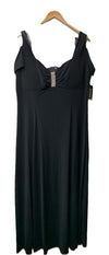 R & M Richards Women's Black Rhinestone-Detail Gown Plus Evening Casual Size 16W