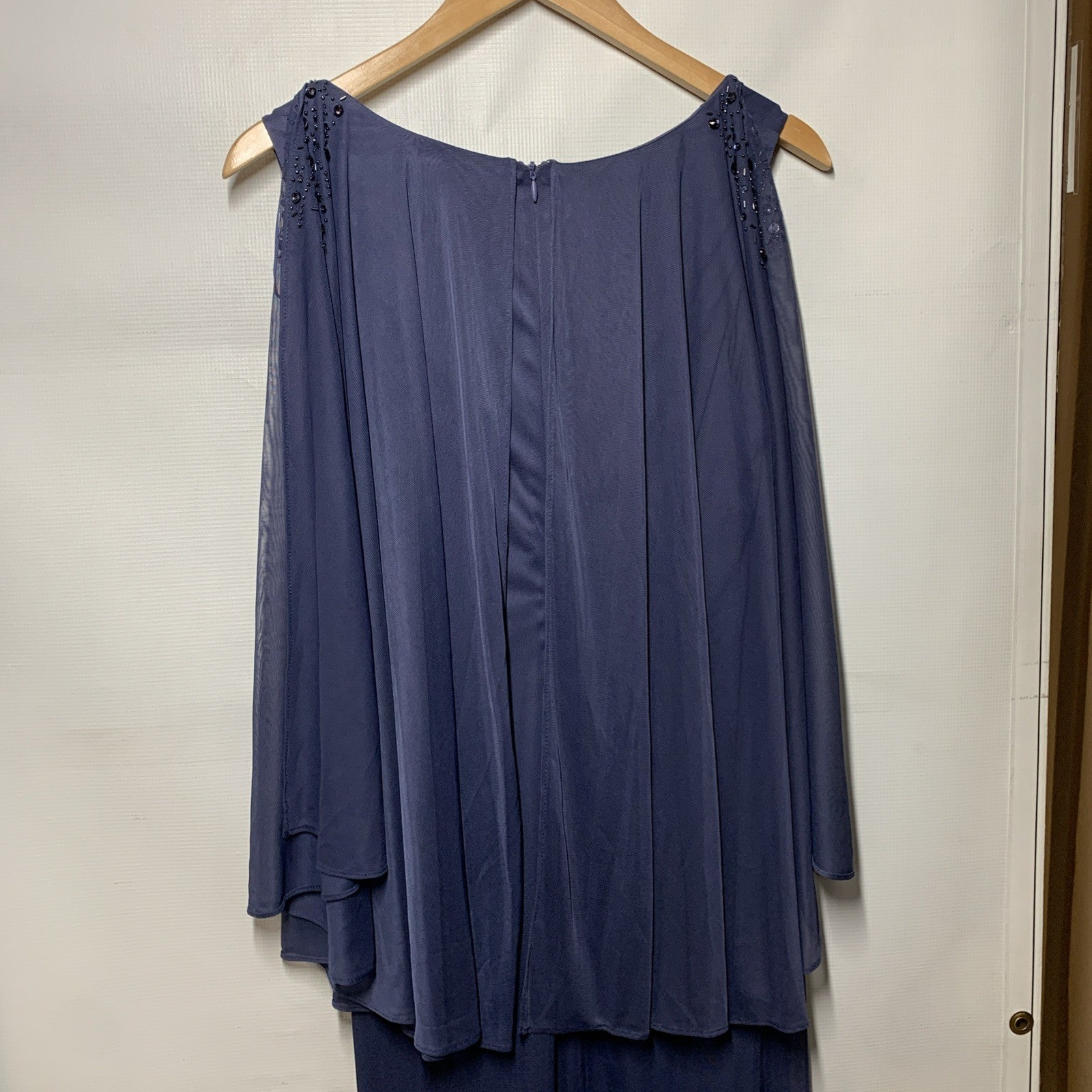 SL Fashions Women's Sequin Lace Chiffon Caplet Wedding Formal Dress Size 12