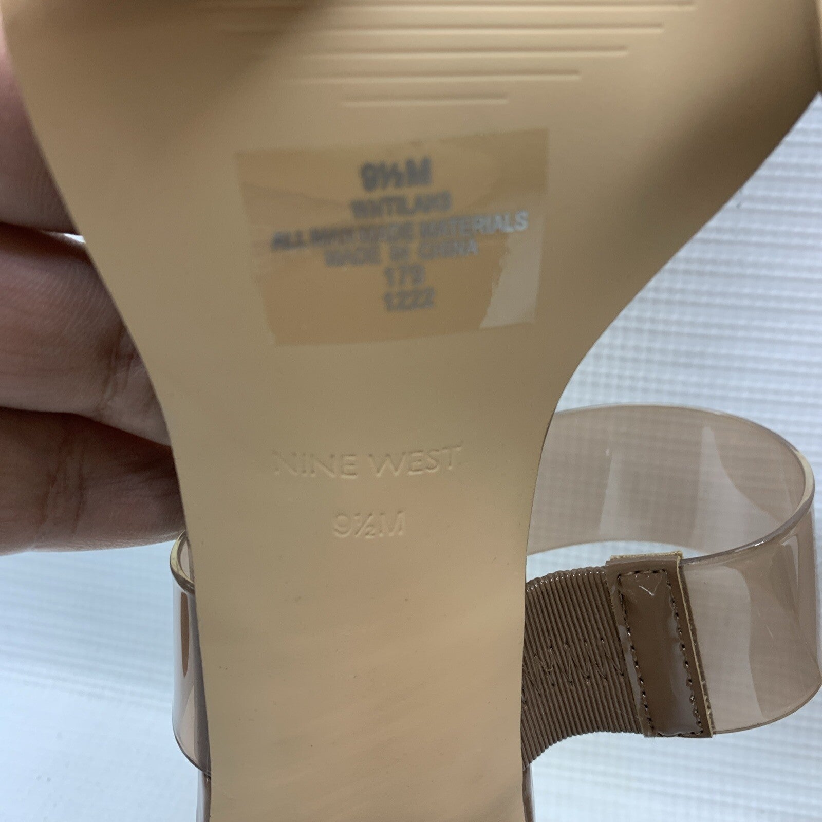 NINE WEST Women’s Tilah Heeled Sandal Clay101 Size 9.5 Open Square Toe Slip On