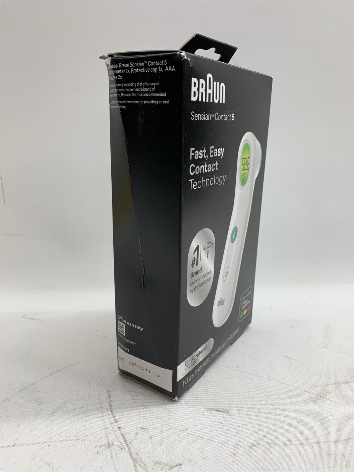 Braun Sensian Contact 5 Forehead Thermometer Gentle Digital Thermometer BFH175US