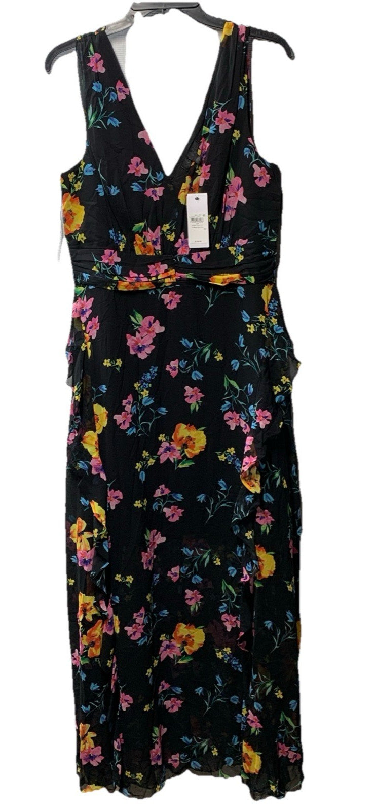 Guess Midnight Fields Women Maxi Dress Size 14 Floral Print Sleeveless V-neck