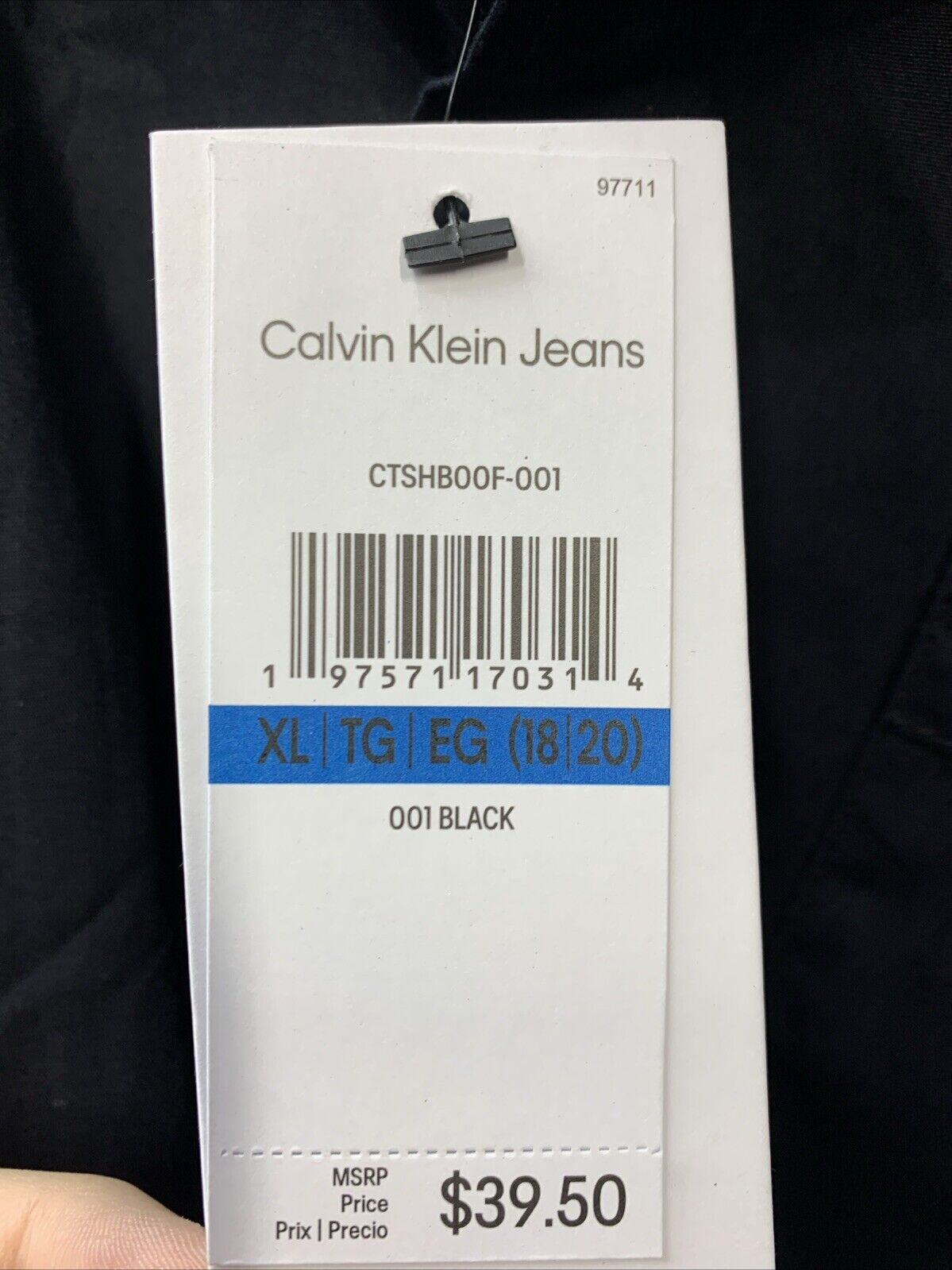 Calvin Klein Boys' Short Sleeve Woven Button-up Collared Shirt Size 18/20 Black