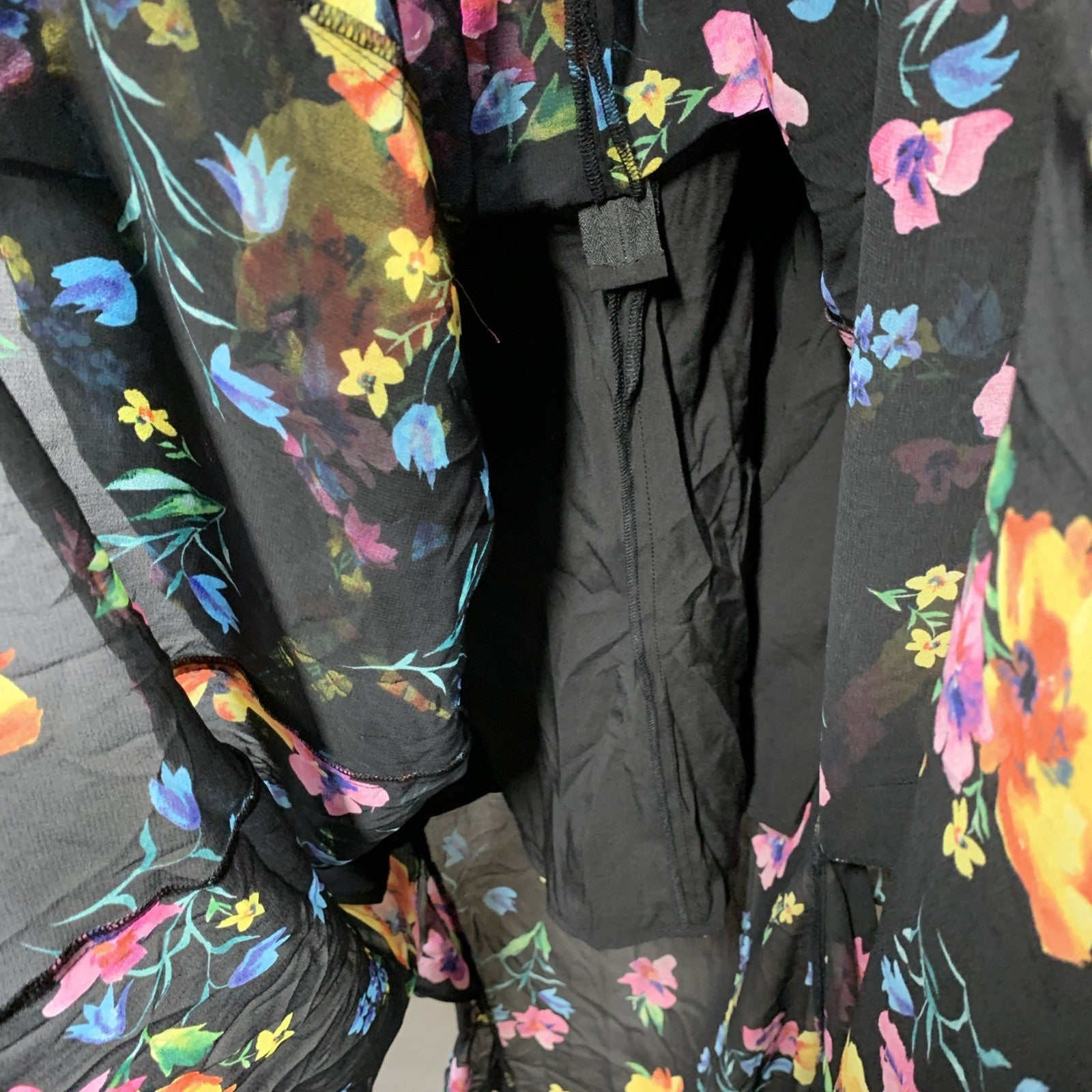 Guess Midnight Fields Women Maxi Dress Size 14 Floral Print Sleeveless V-neck