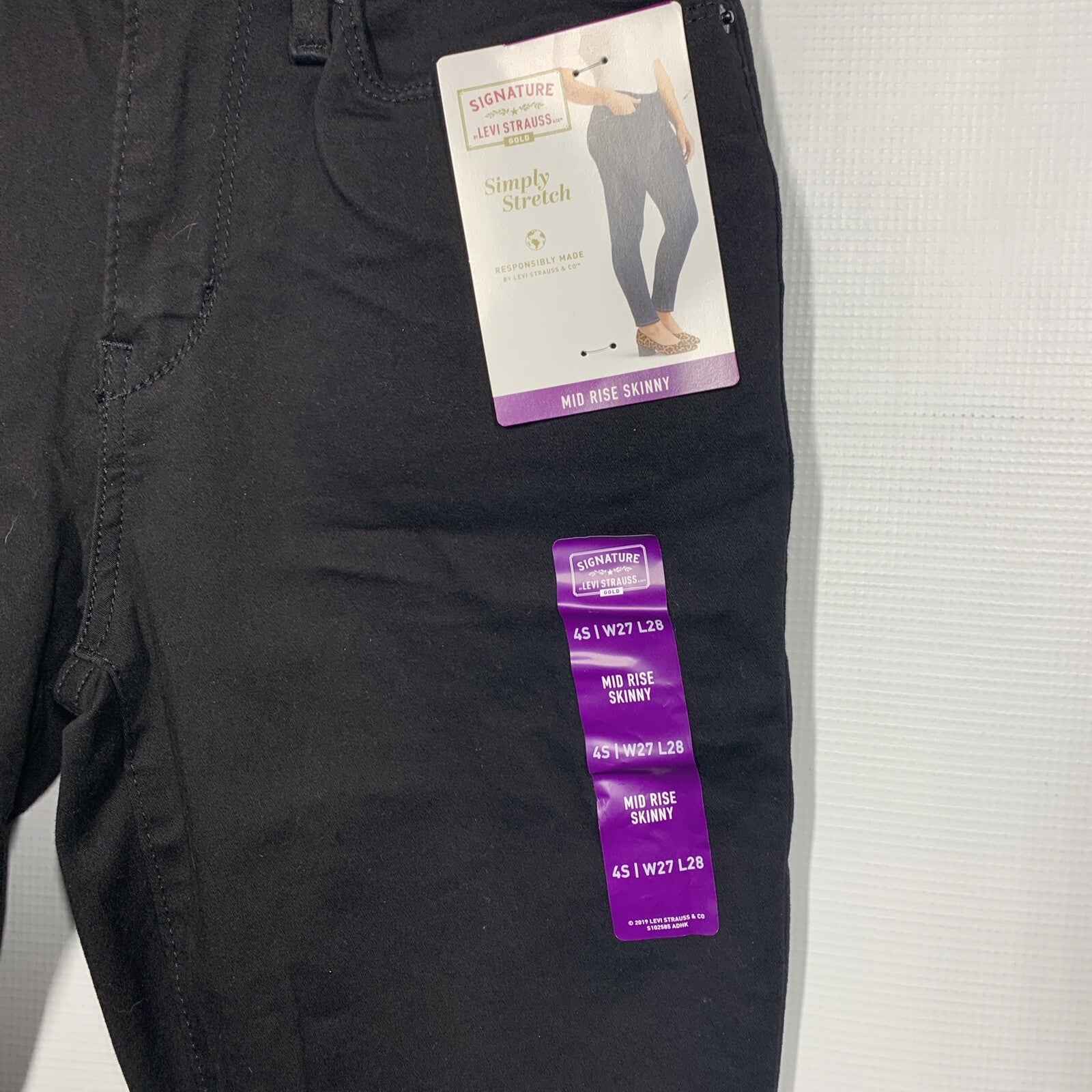 Signature Strauss & Co Gold Label Mid-Rise Skinny Jeans Size 4S 27x28 Long Pants