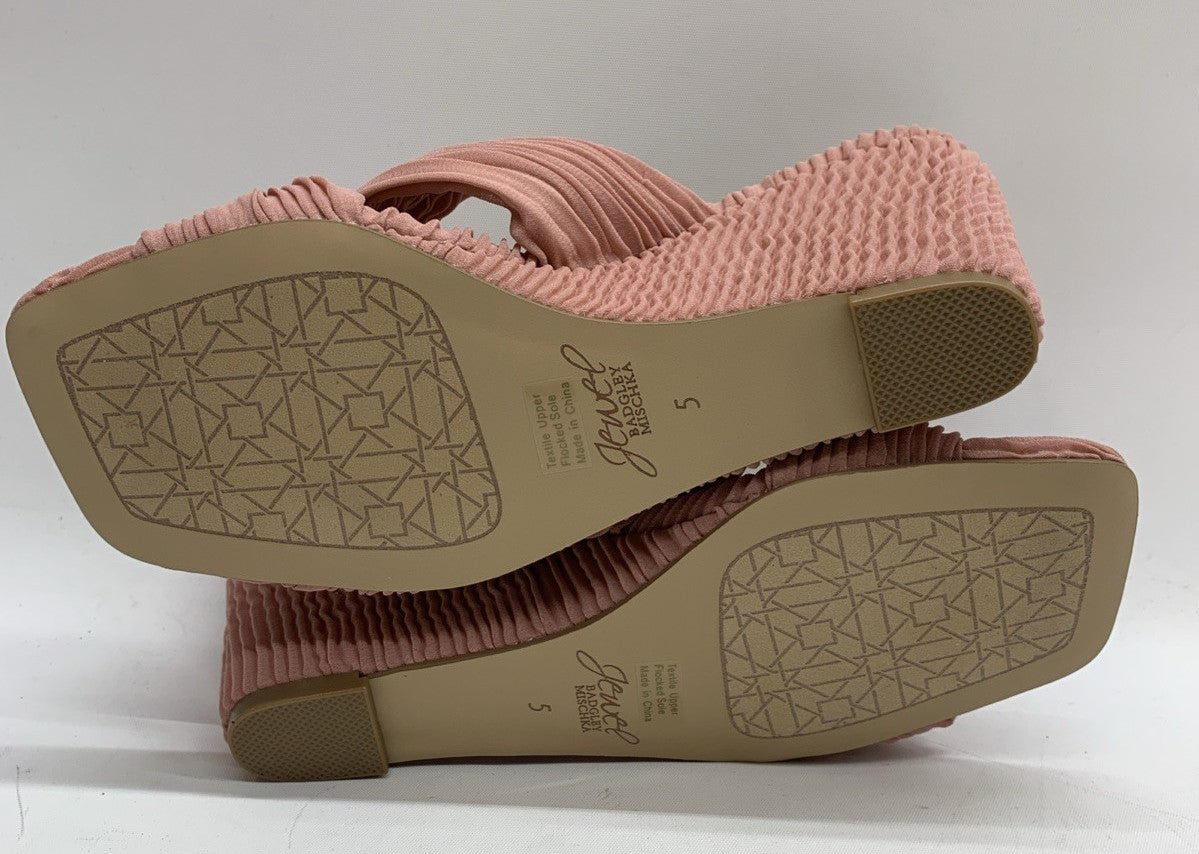 Jewel Badgley Mischka Women HYPE Rose Wedge Heels Sandal Slip-on Size 5 M JW5032