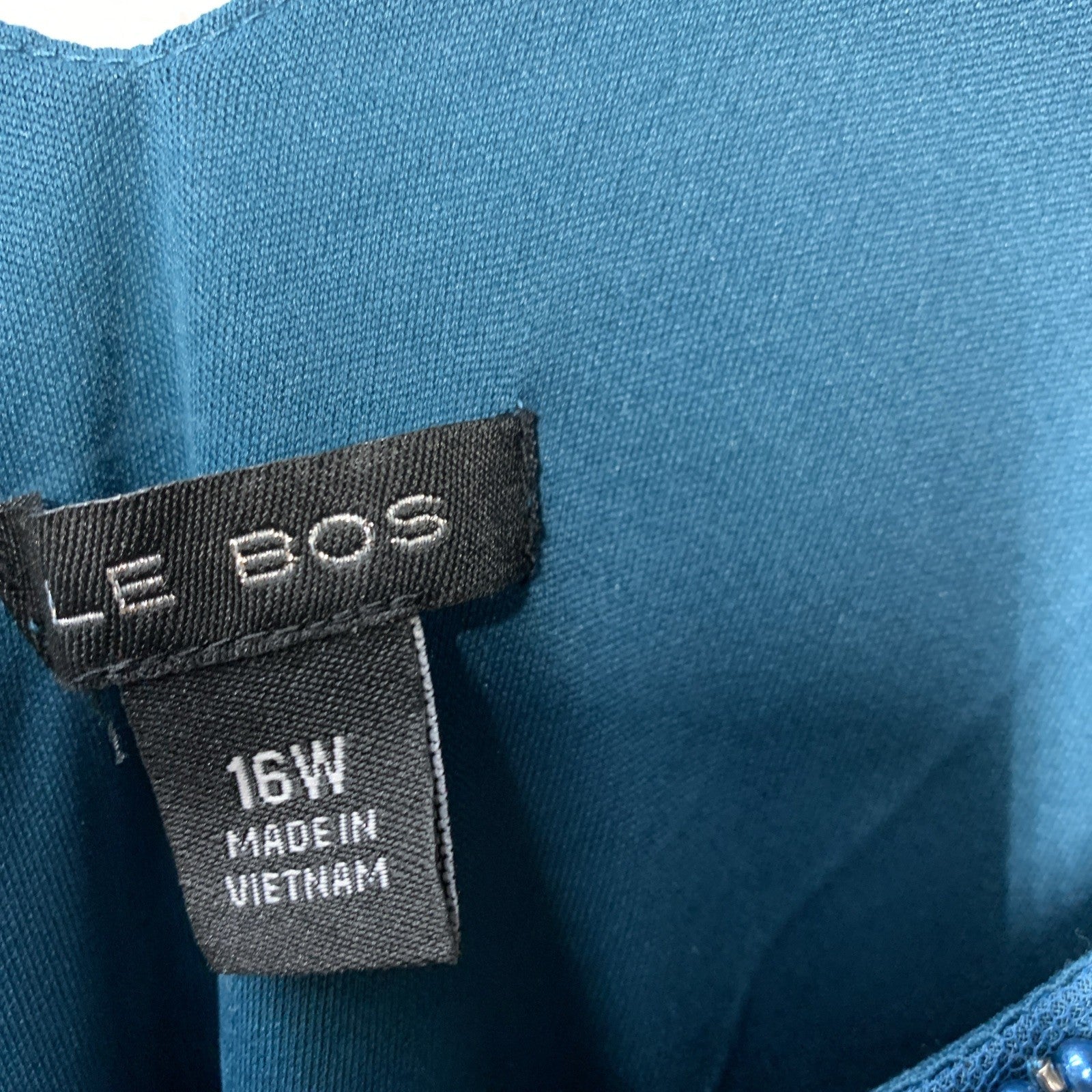 LE BOS Women's 27854 3 Piece Formal Elegant Suit Pant Set Size 16W Peacock Teal