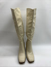 Coutgo Womens Faux Suede Knee High Boots Side Zipper Chunky Heel Stretch Winter