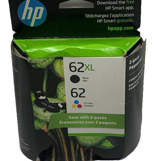 Genuine HP 62 XL Black & 62 Standard Tri-Color Multipack Ink Cartridges 2 PACK