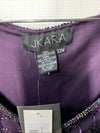 J Kara Sequin Capelet Long Beaded Dress V-neck Pull On Size 22W Purple