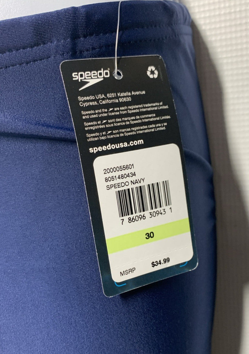 Speedo 267241 Men's Jammer ProLT Solid Swimwear Short Navy Size 30 Swimsuit Pull