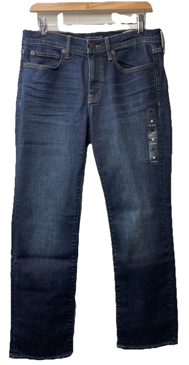 Lucky Brand Women's Dark Blue Mid Rise Straight Jeans Size 10/30A Long Pants