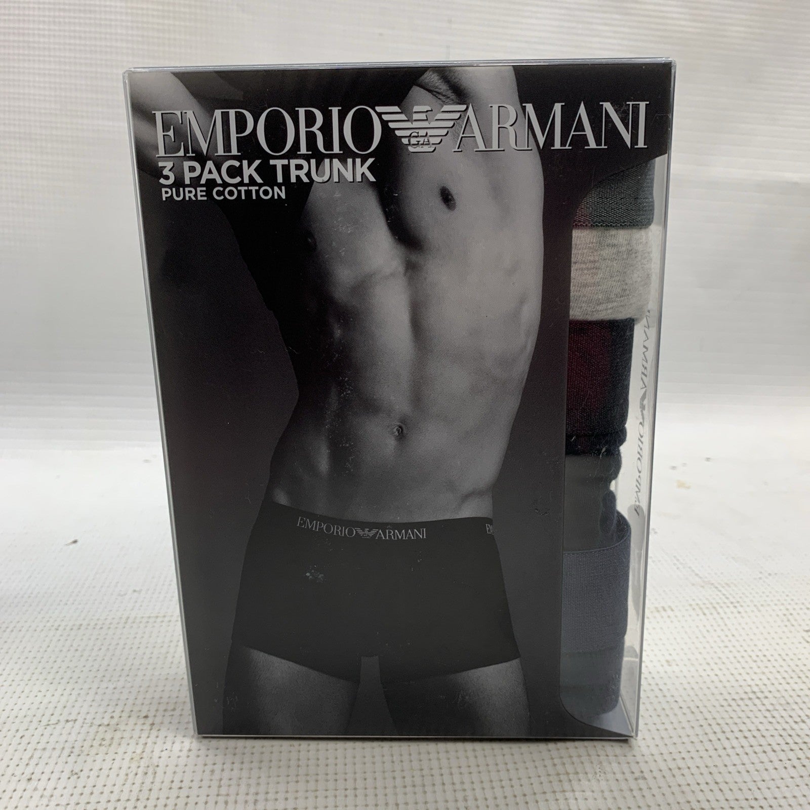 Emporio Armani Men’s Trunk Pure Cotton Underwear Boxer Brief Size XL 3 Pack