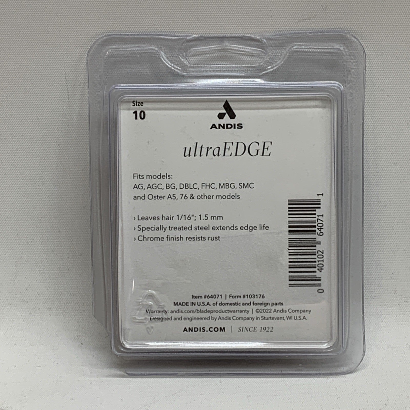 Andis UltraEdge Detachable Dog Clipper Blade 1.5mm 10 for AG, AGC, BG, DBLC, FHC